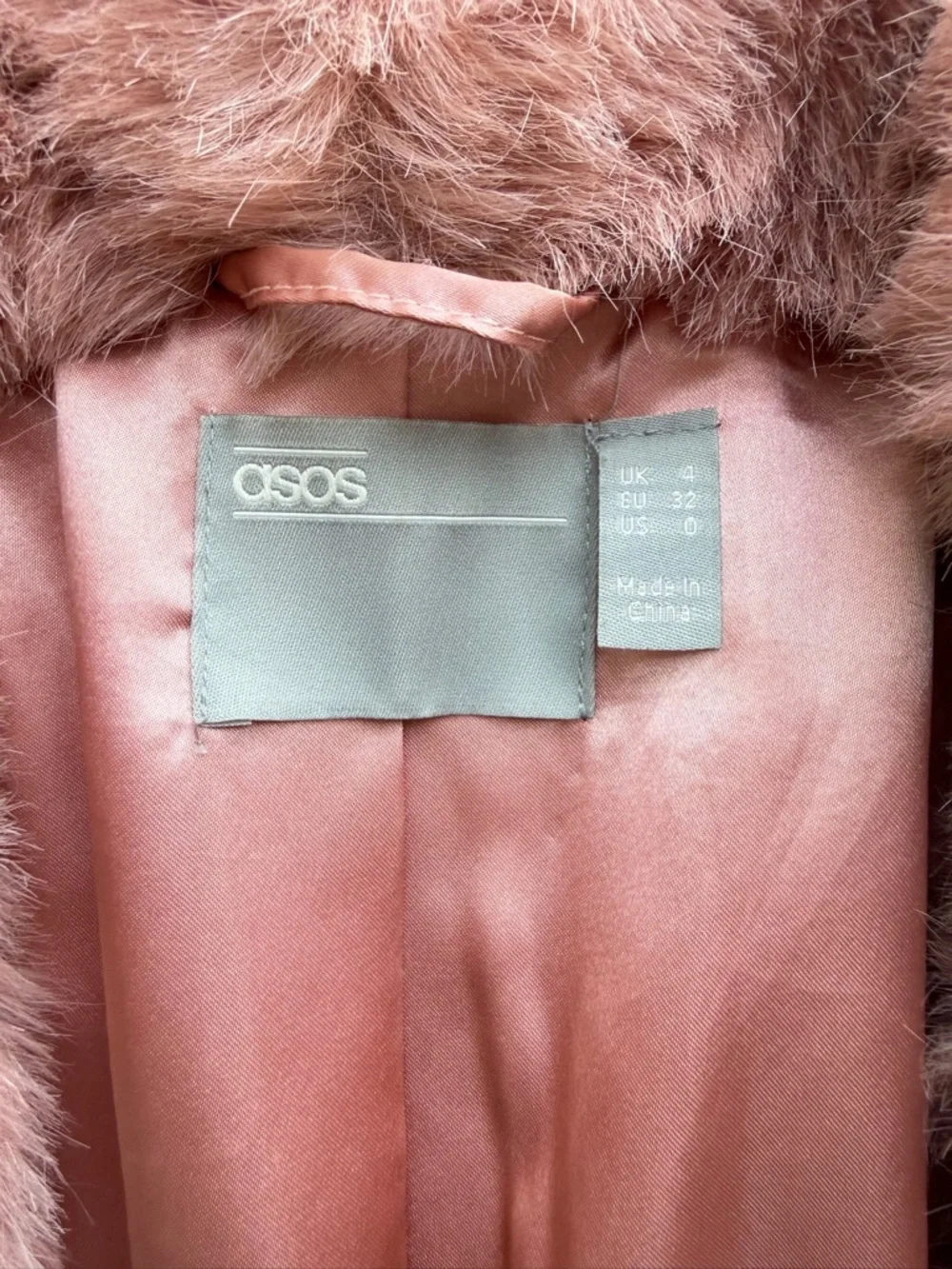 ASOS Blush Pink Faux Fur Coat Plush Teddy Jacket Soft Luxe Feminine Vibes - Picture 5 of 6